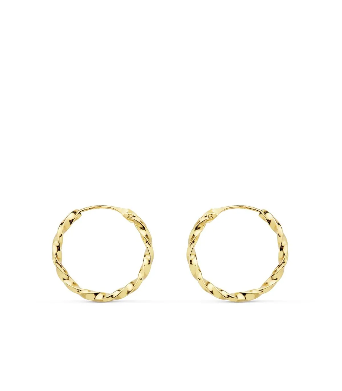 Aros Trenzados Oro Amarillo 18 K 16 MM