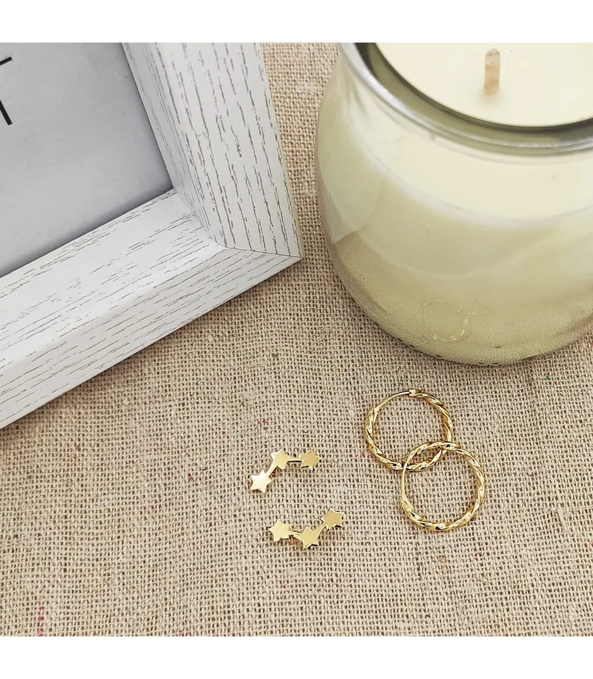 Aros Trenzados Oro Amarillo 18 K 16 MM