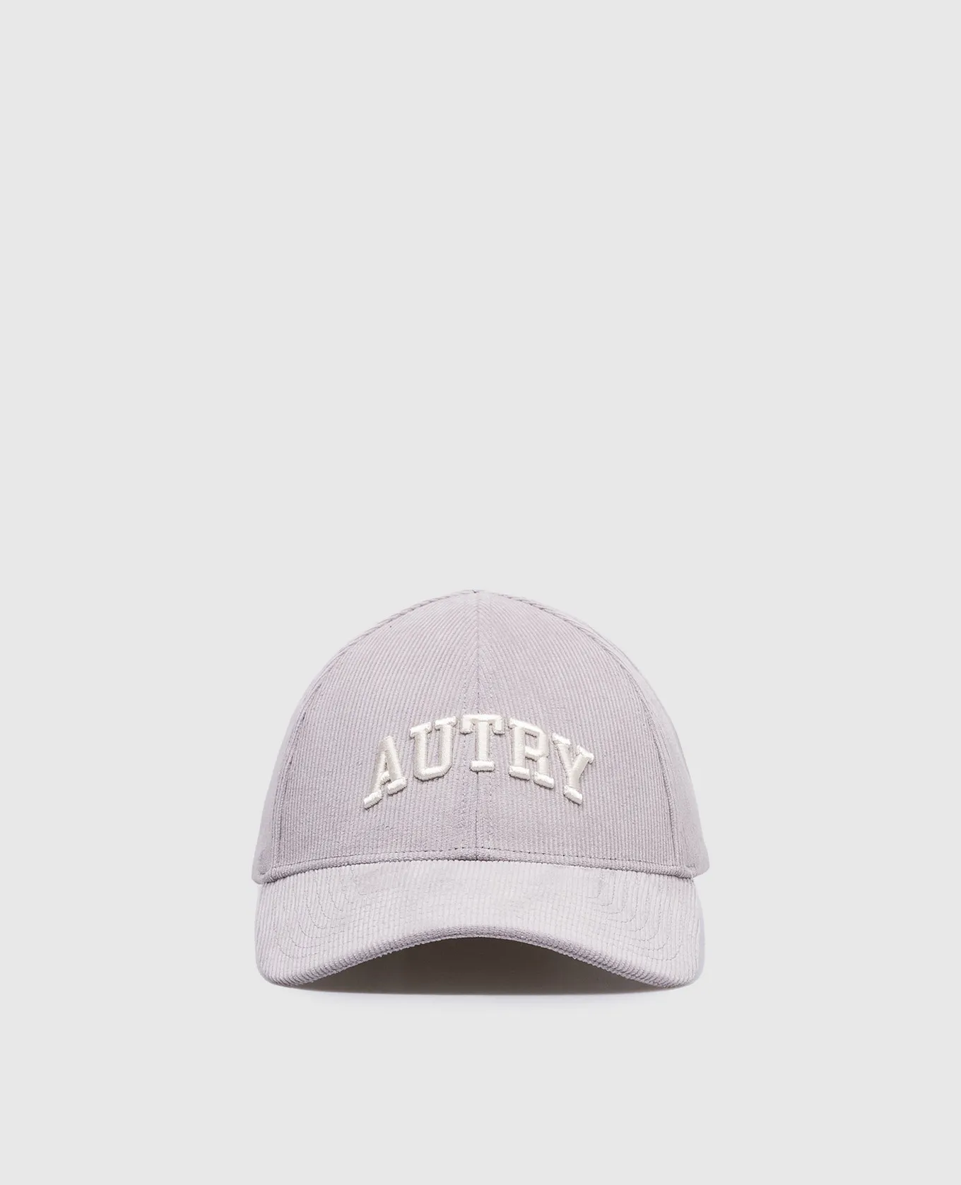 AUTRY Gray corduroy cap with logo embroidery