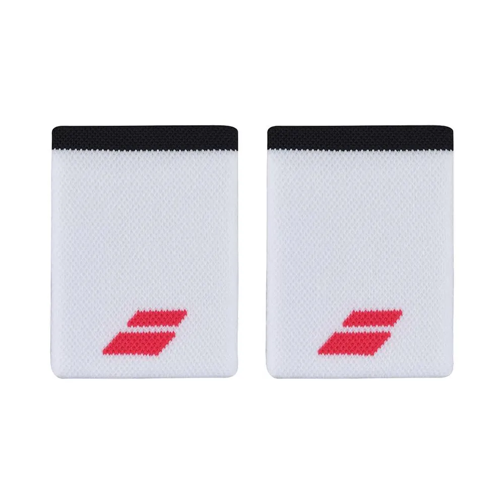 Babolat Tenis Munhequeras Logo_Jumbo_Wristband White/Strike_Red