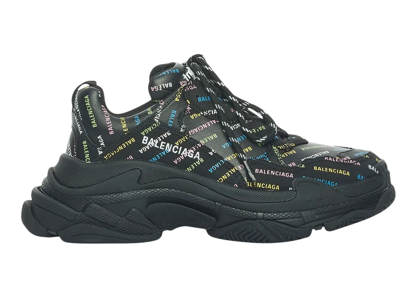 Balenciaga Triple S AllOver Logo Black Multicolor W