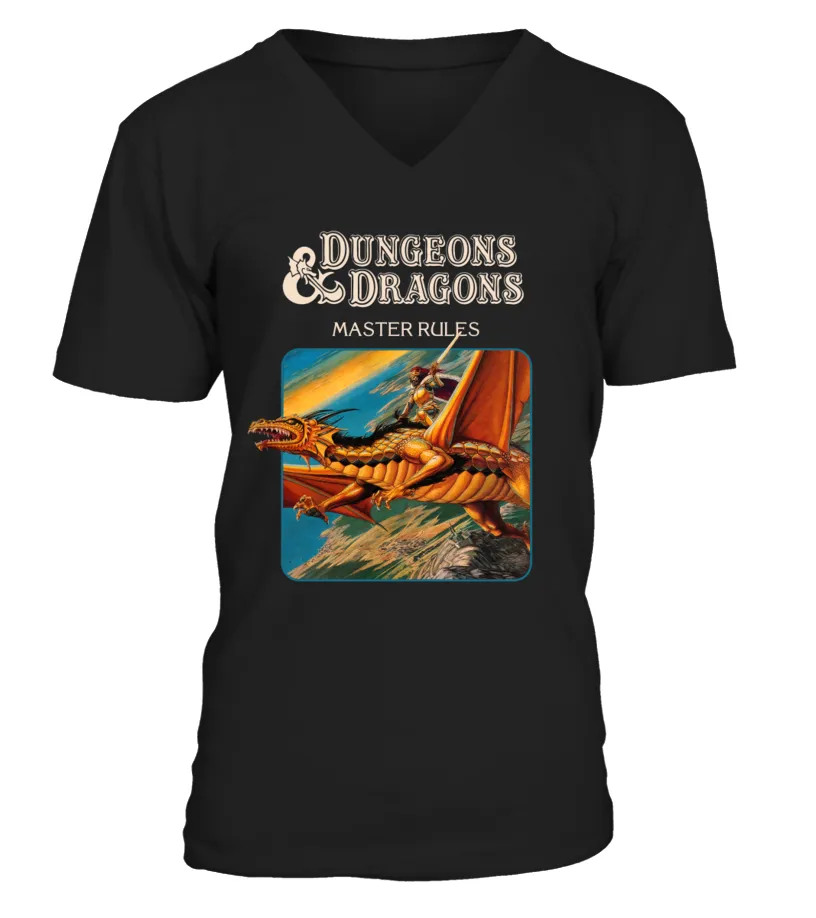 BDND1983009BK. BASIC DUNGEONS &AMP; DRAGON BECMI  MASTER RULES CAMISETA CUELLO EN V UNISEX