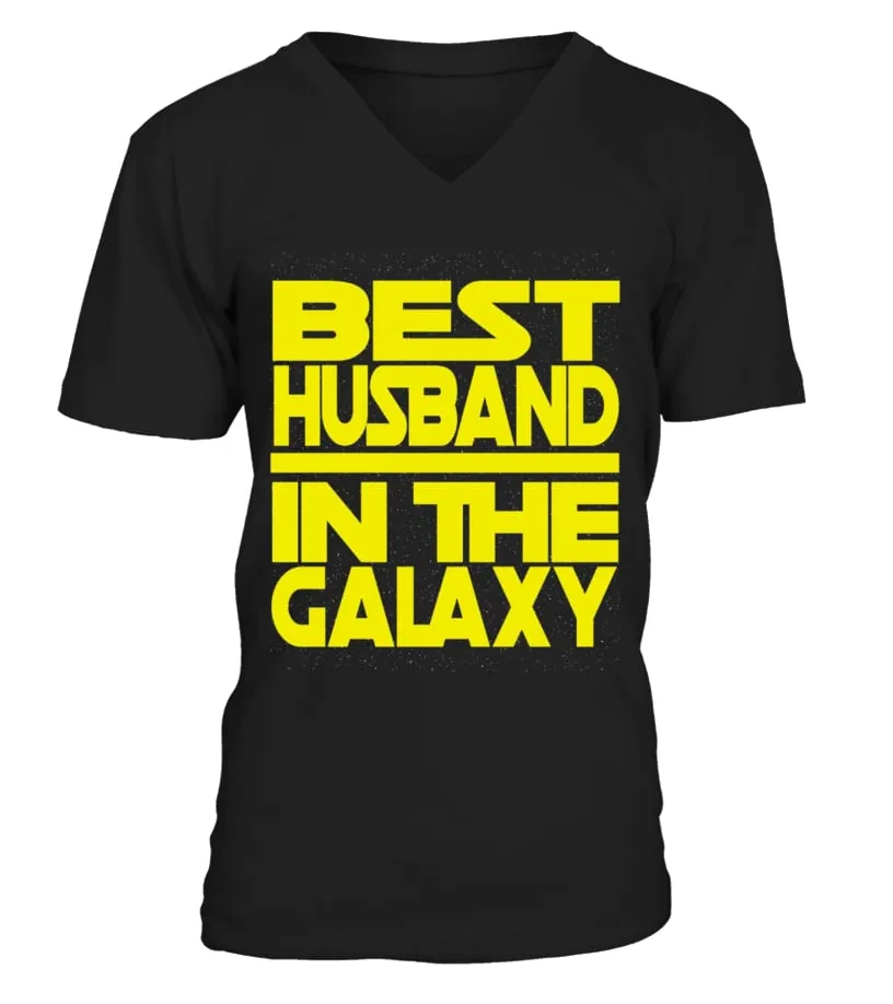 Best Husband In The Galaxy Birthday Valentine S Gift Shirt Camiseta cuello en V Unisex