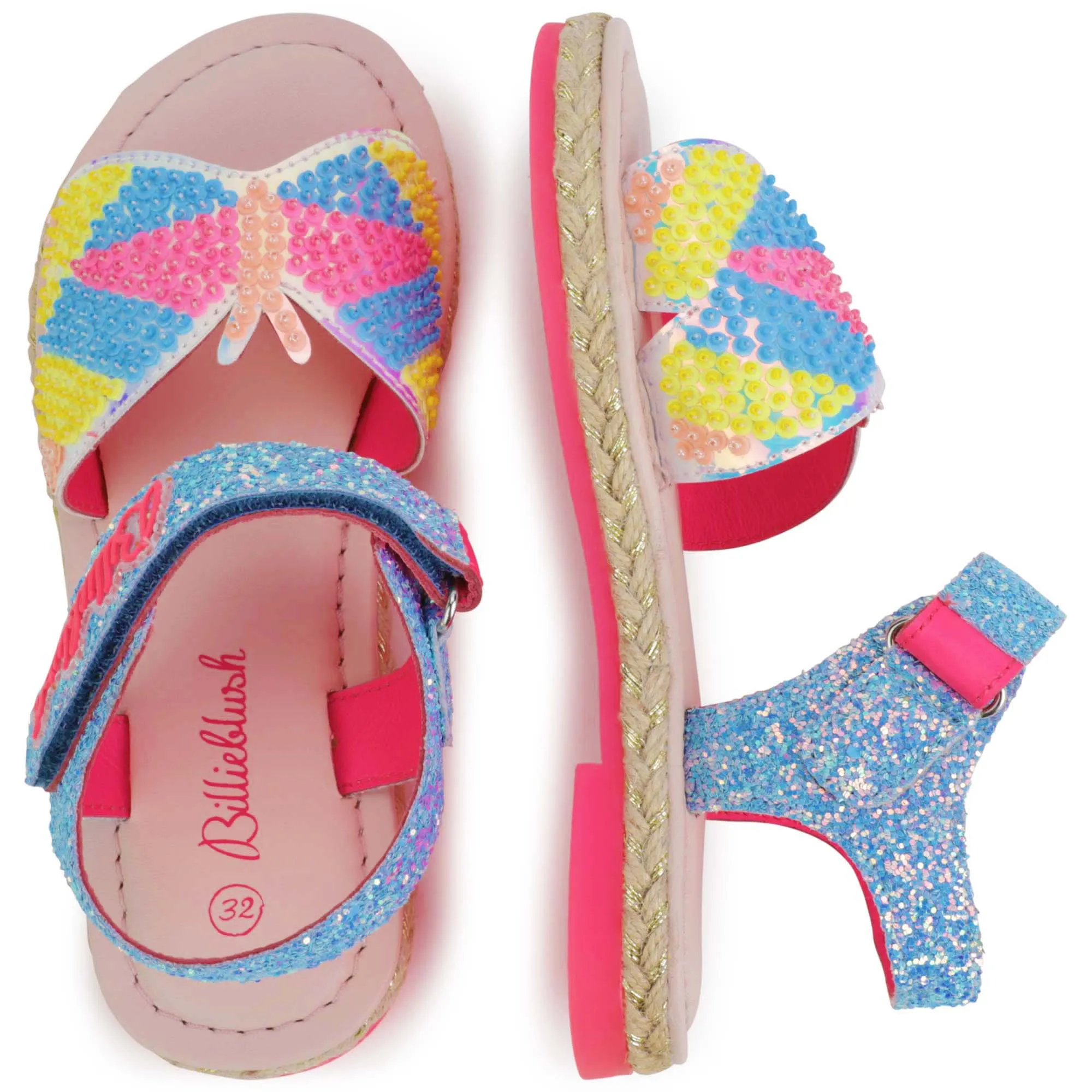 BILLIEBLUSH Sandalias con cuentas y velcro
