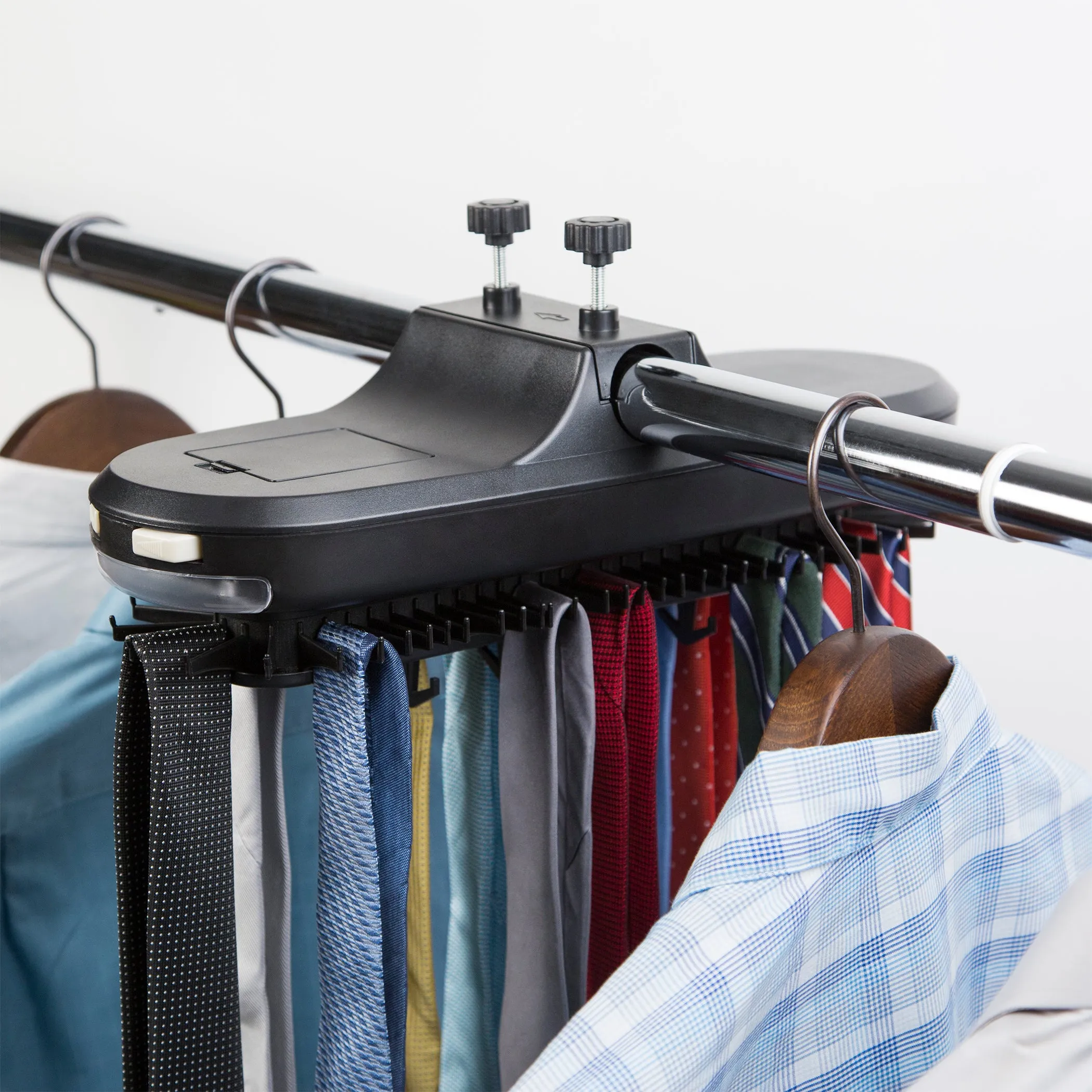 Black Motorized Tie Rack