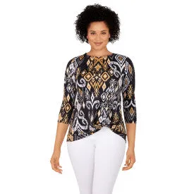 BLOUSE BLACK MULTI  RUBY RD.