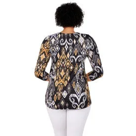 BLOUSE BLACK MULTI  RUBY RD.