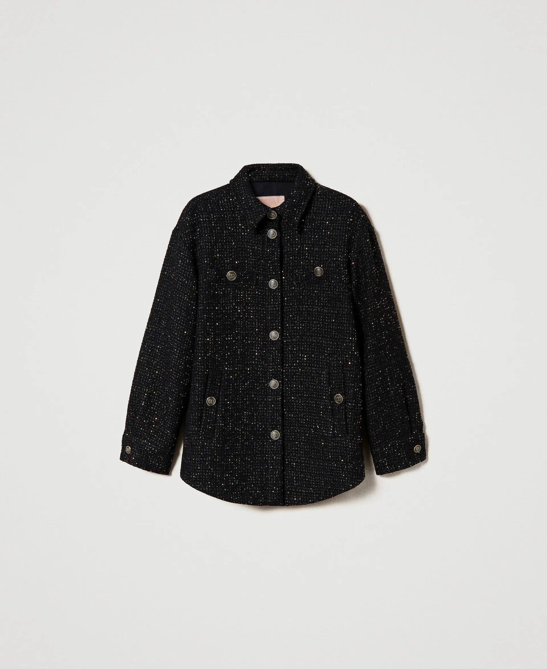 Blouson en laine mélangée bouclée