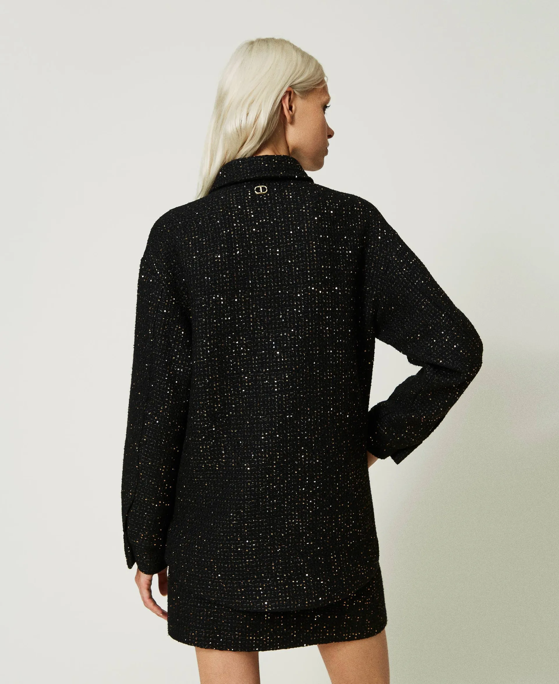 Blouson en laine mélangée bouclée