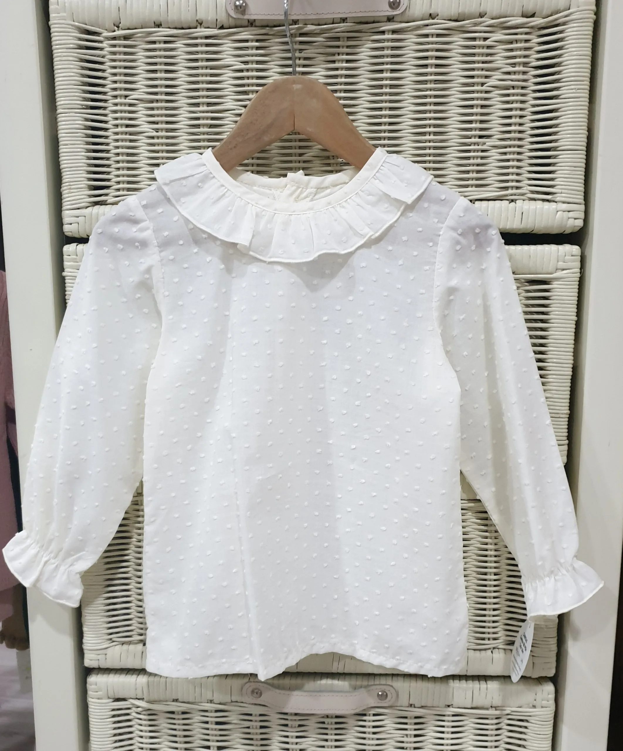 Blusa Bebé Plumeti Volante R130344 Beig