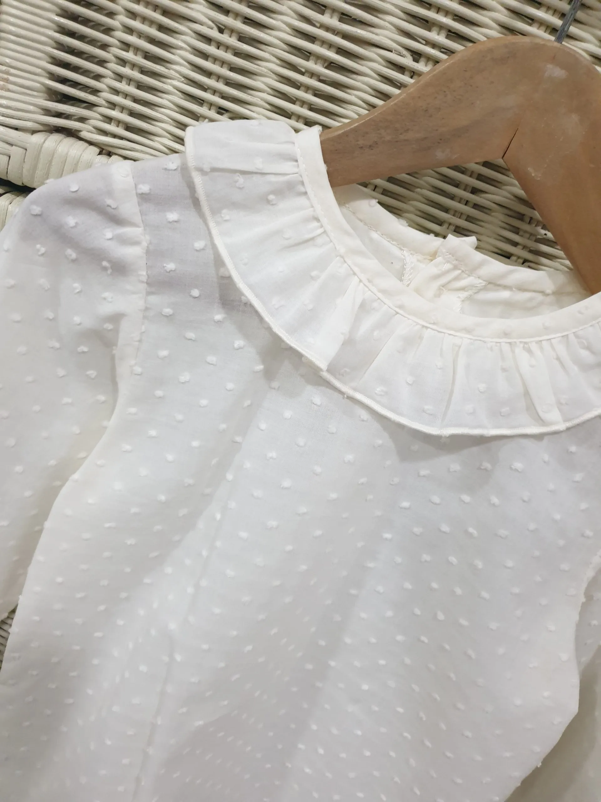 Blusa Bebé Plumeti Volante R130344 Beig