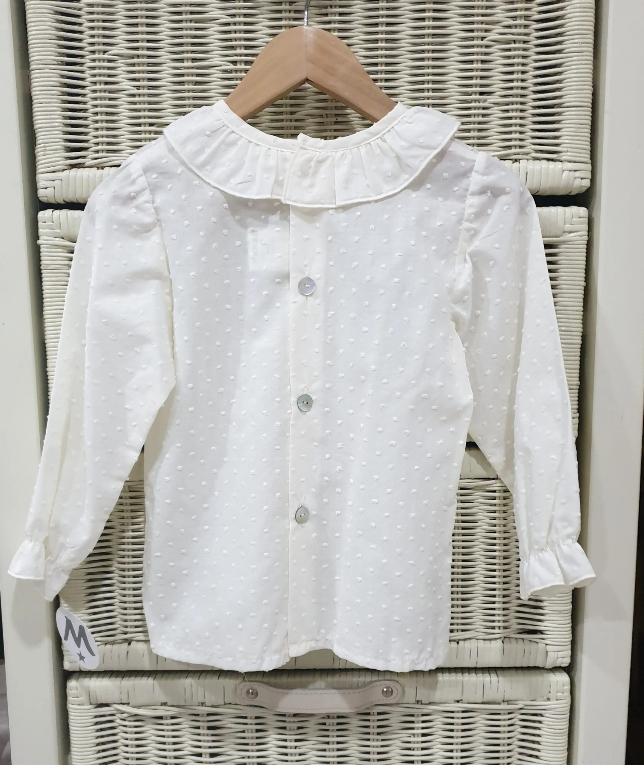 Blusa Bebé Plumeti Volante R130344 Beig