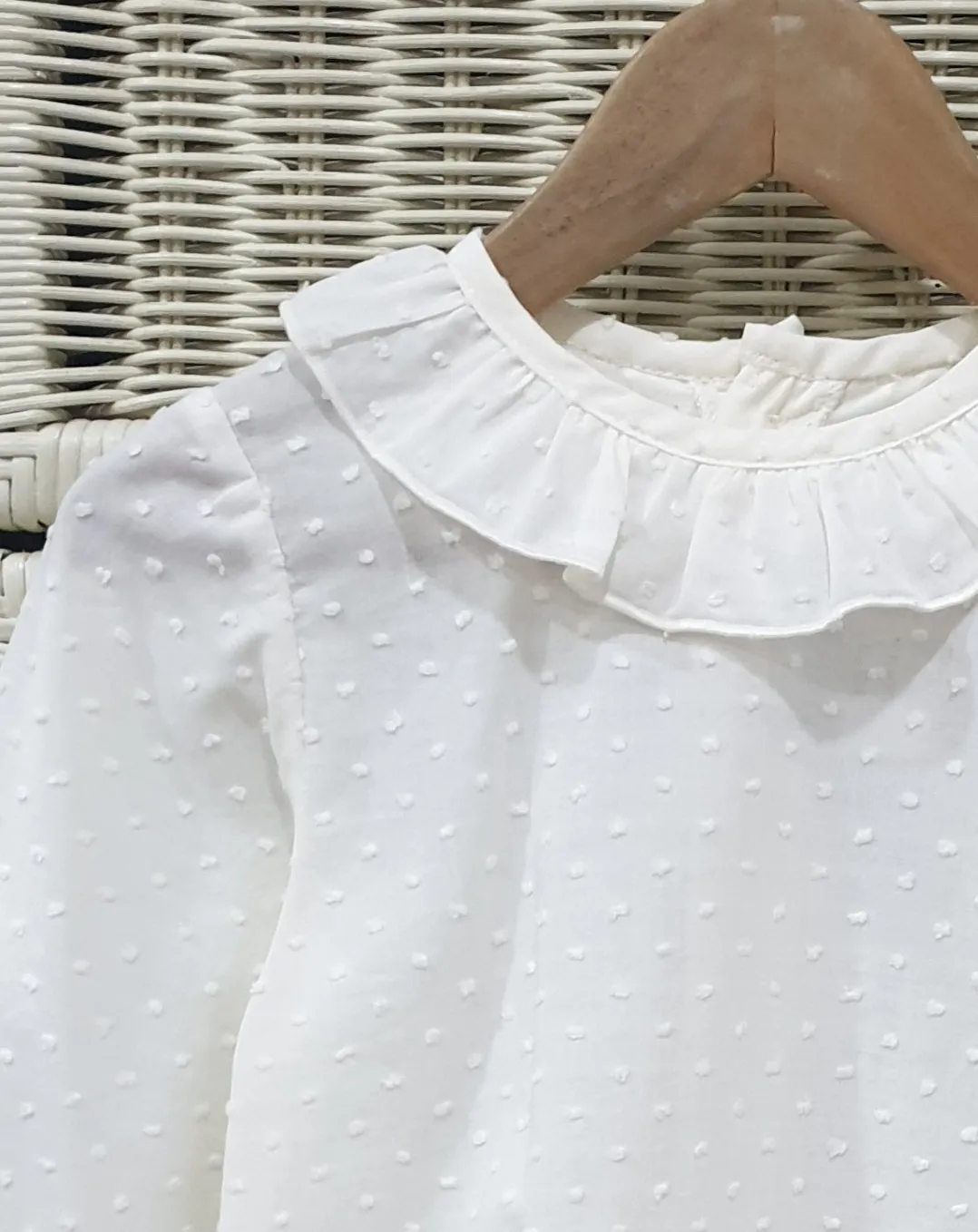 Blusa Bebé Plumeti Volante R130344 Beig