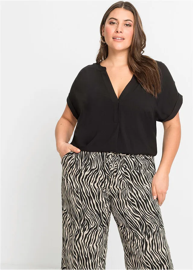 Blusa de viscosa sostenible Negro