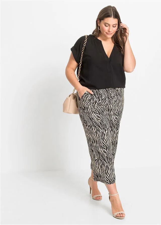 Blusa de viscosa sostenible Negro
