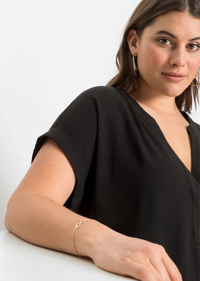 Blusa de viscosa sostenible Negro