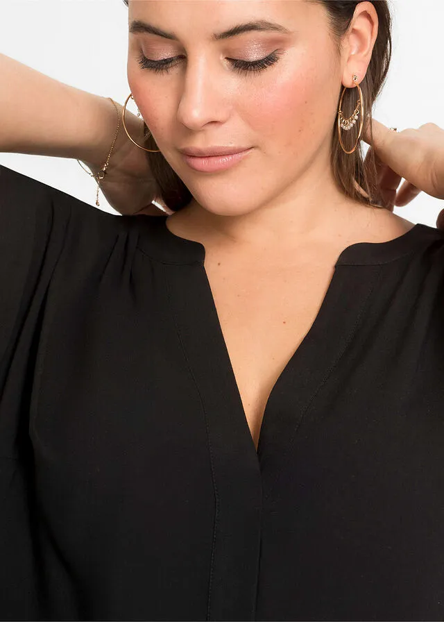 Blusa de viscosa sostenible Negro