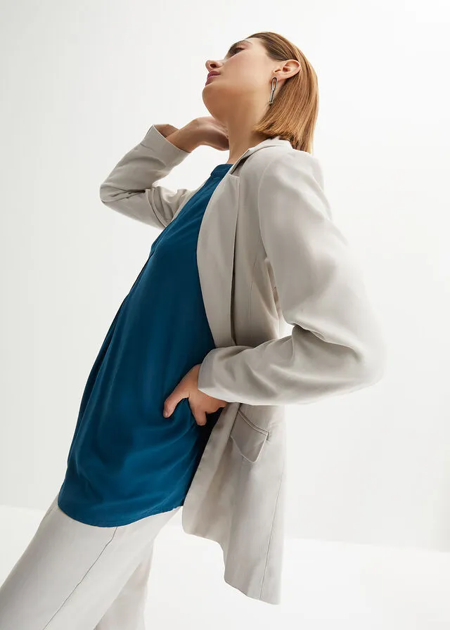 Blusa de viscosa sostenible Petróleo azul