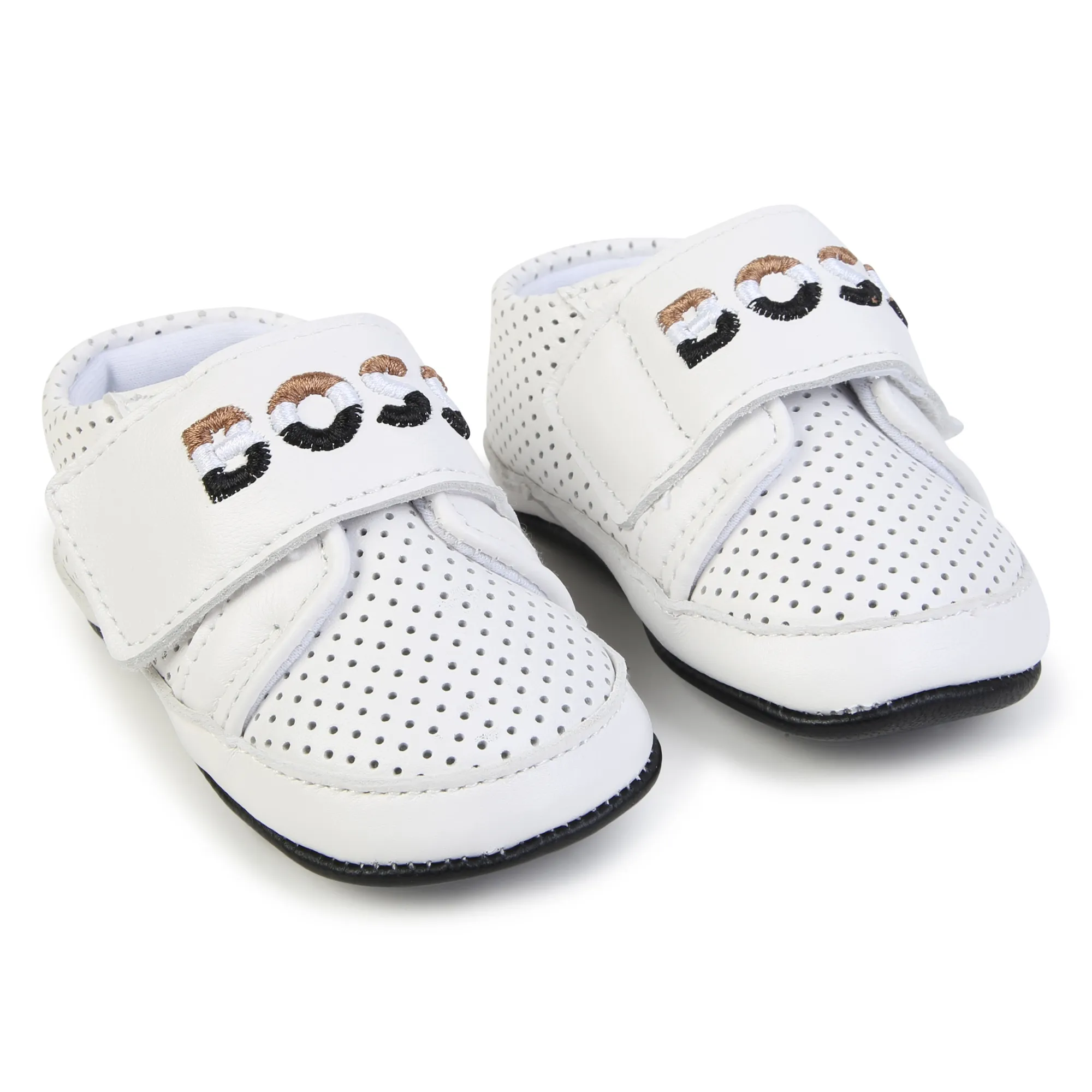 BOSS Patucos de piel y velcro