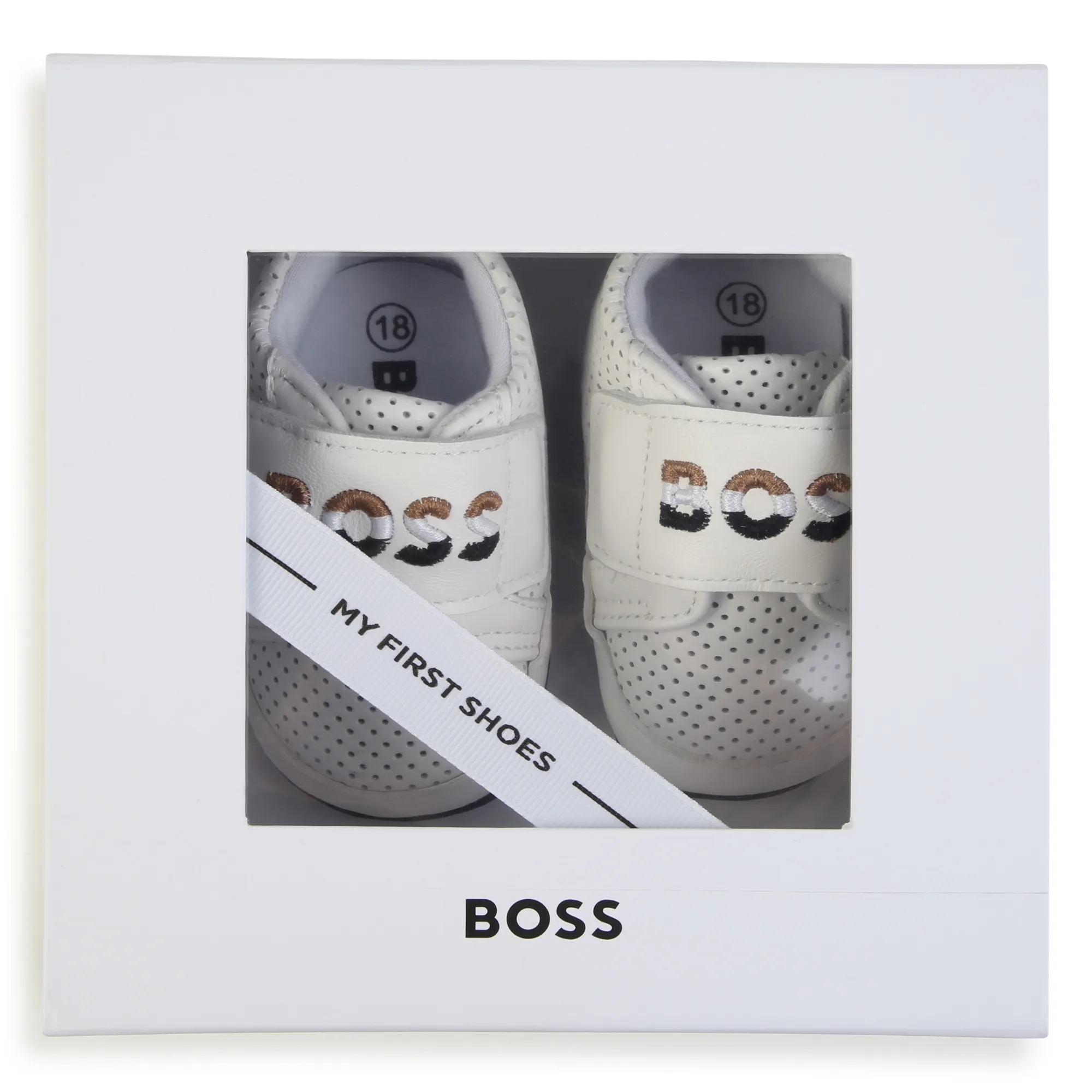 BOSS Patucos de piel y velcro