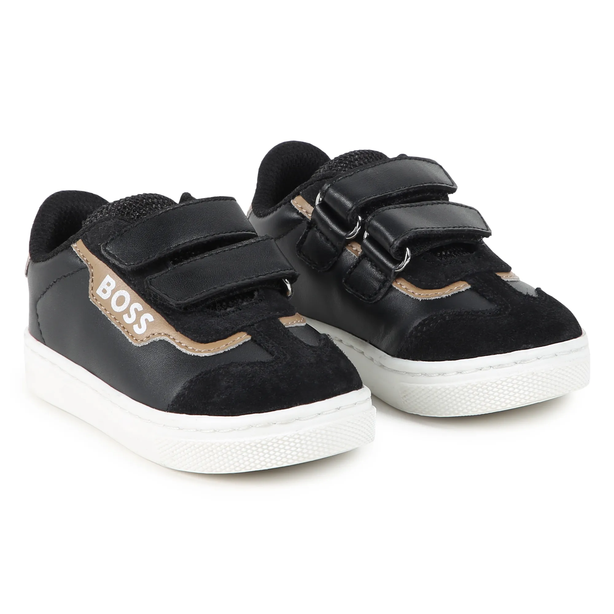 BOSS Zapatillas de piel y velcro
