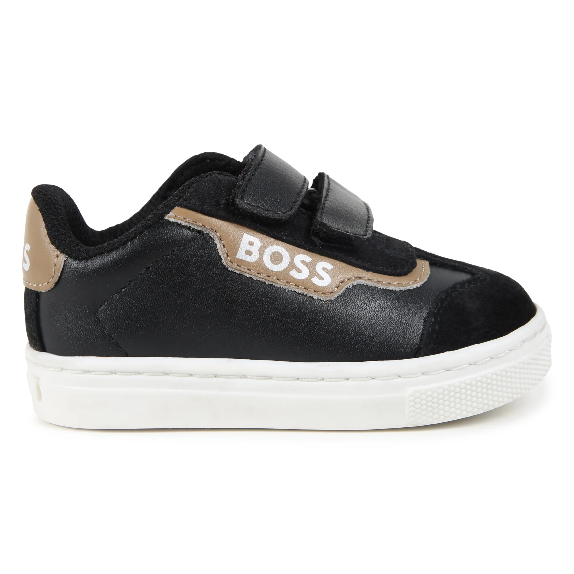 BOSS Zapatillas de piel y velcro
