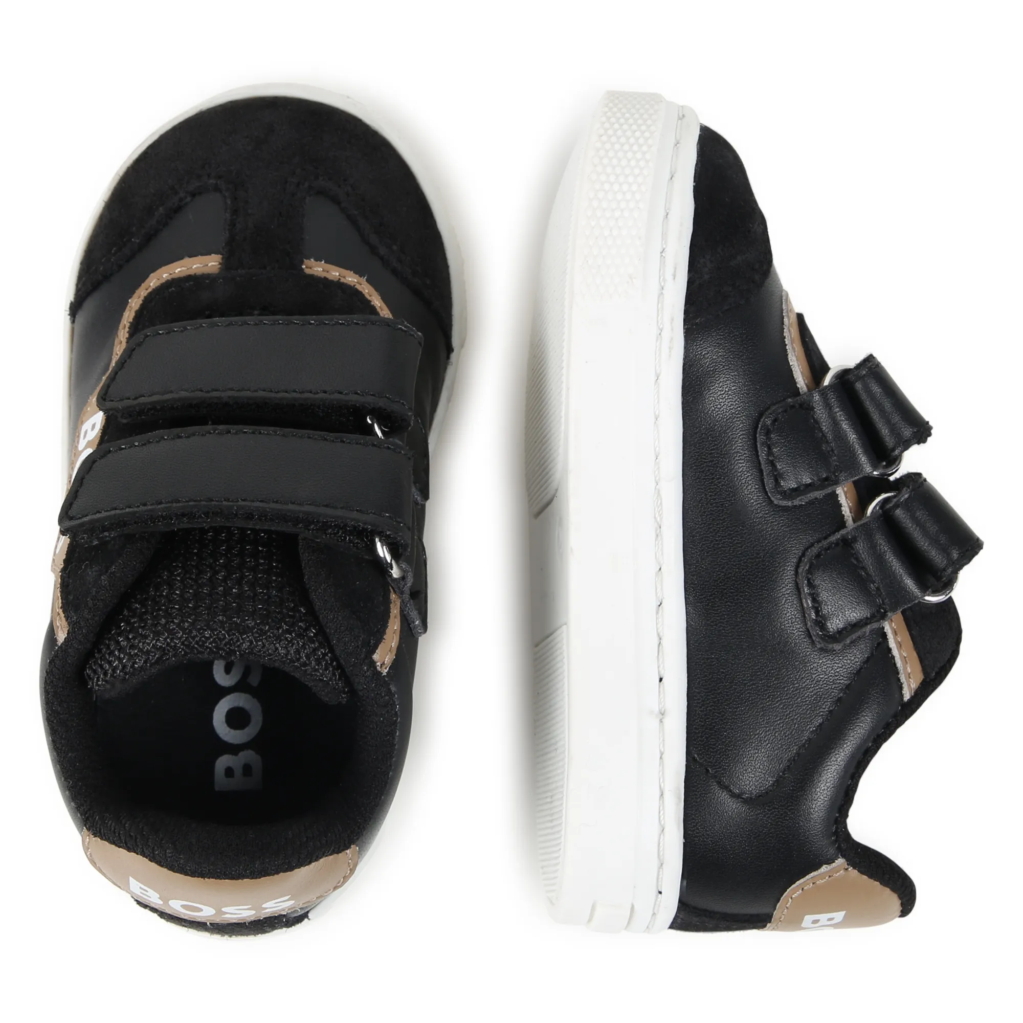BOSS Zapatillas de piel y velcro