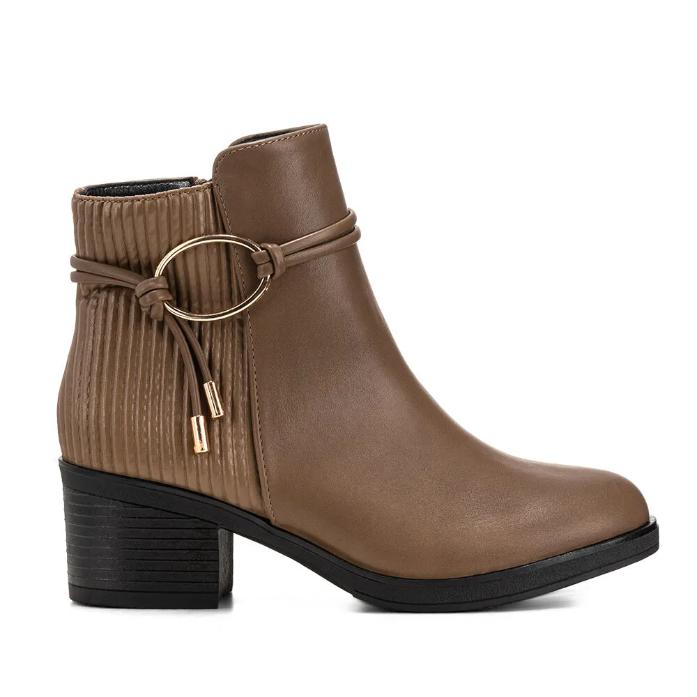 Botin Caqui Casual Mujer Weide Gh110
