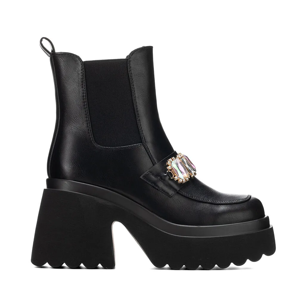 Botin Negro Casual Mujer Weide Dh71
