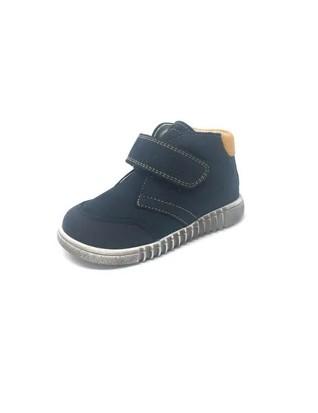 botin nobuck azul velcro