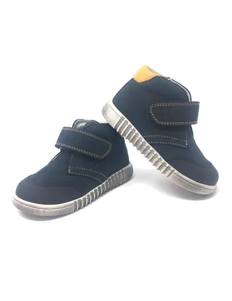 botin nobuck azul velcro