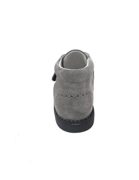 botin velcro serraje gris