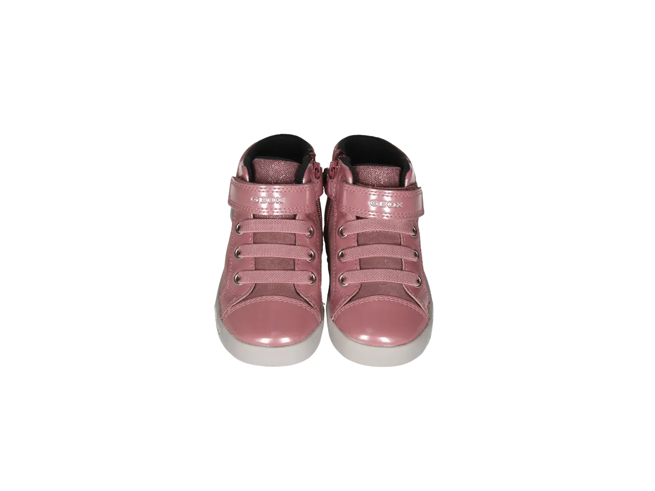 Botin Velcro/cremallera Nobuck Rosa Lateral Corazones