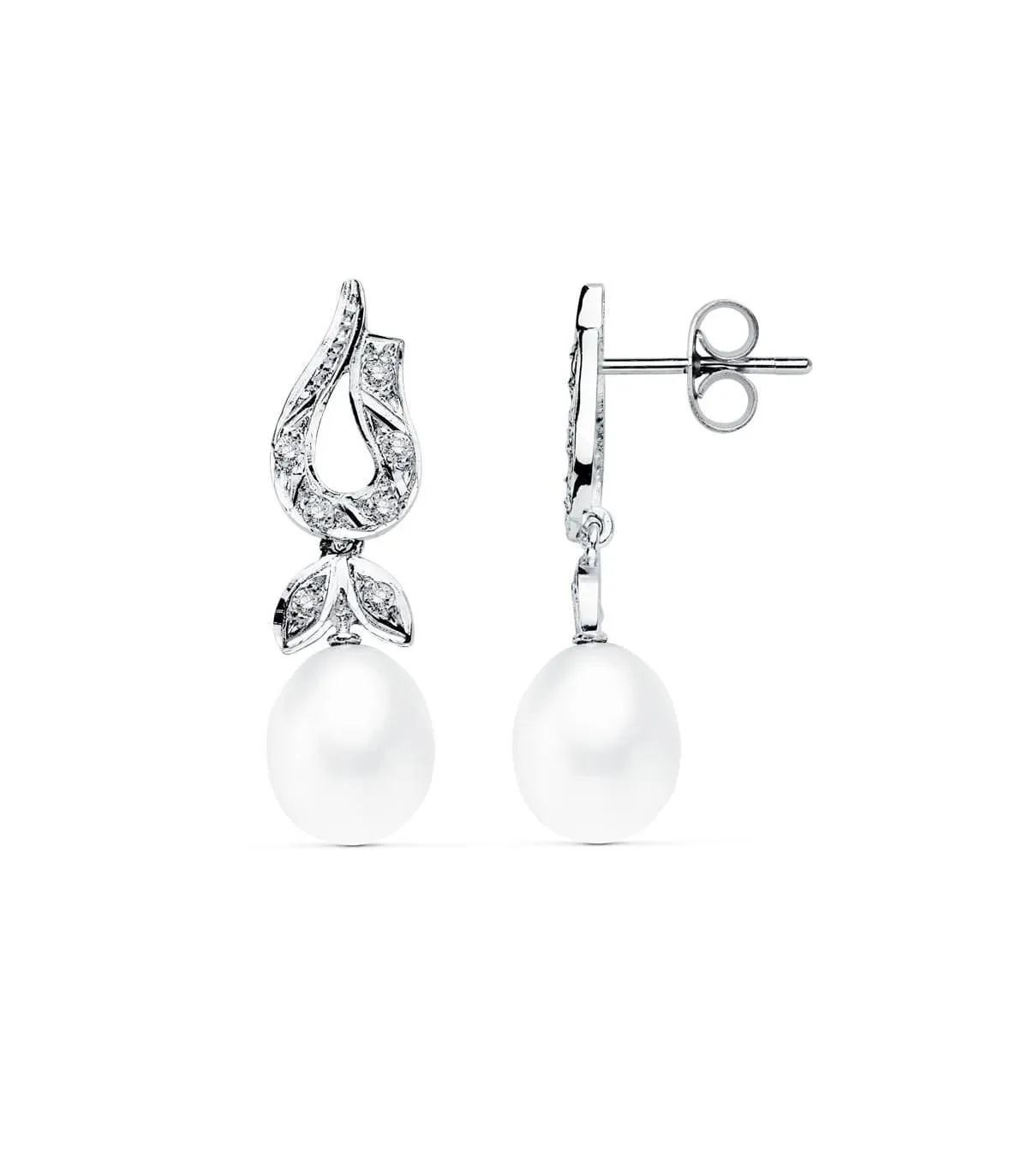 Boucles d'oreilles mariage Archiduchesse d'Autriche Or Blanc 18K