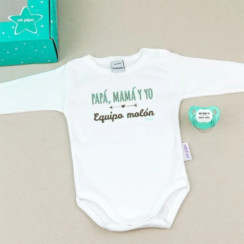 Cajita regalo bebé body Papá, Mamá y Yo