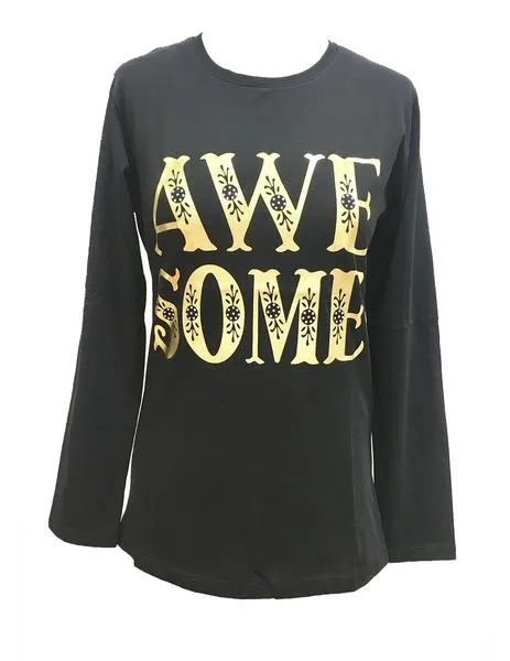 camiseta ' miss miss ' letras oro negra