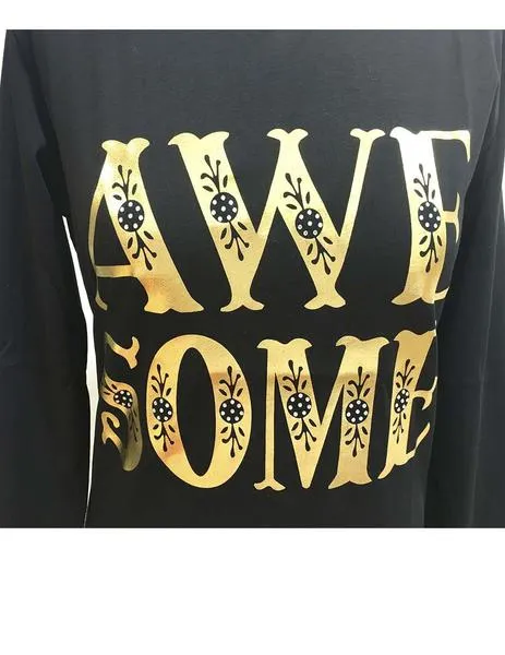 camiseta ' miss miss ' letras oro negra