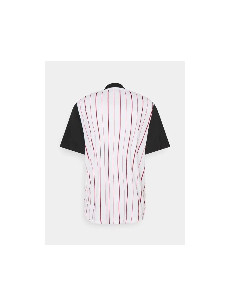 Camiseta beisbolera KARL KANI manga corta unisex VARSITY BLOCK PINSTRIPE BASEBALL White Ref. KKMQ12171WHT Blanca rayas (copia)