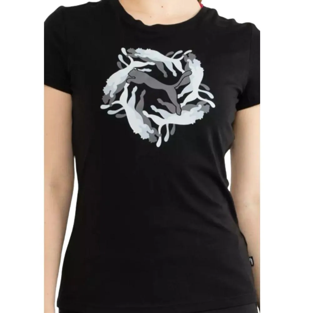CAMISETA GRÁFICA MUJER PUMA ESS+ CASUAL. 67995 01 Negro.