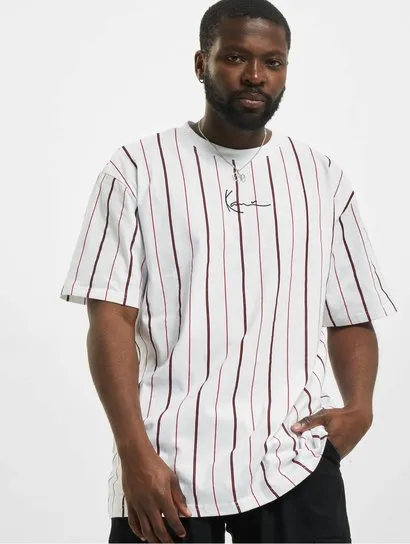 Camiseta KARL KANI manga corta para unisex SMALL SIGNATURE PINSTRIPE TEE White Ref. KKMQ12143WTH Blanca rayas