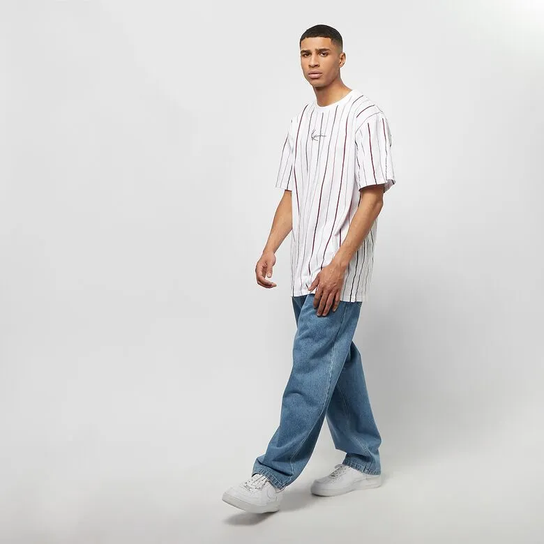 Camiseta KARL KANI manga corta para unisex SMALL SIGNATURE PINSTRIPE TEE White Ref. KKMQ12143WTH Blanca rayas