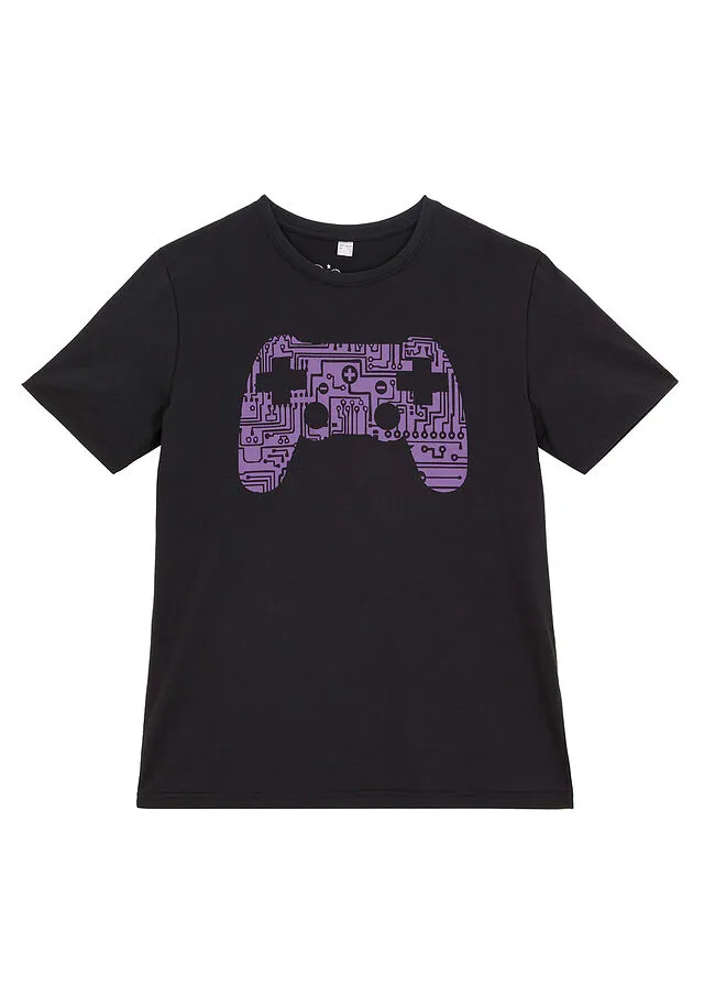 Camiseta para niños Negro estampado