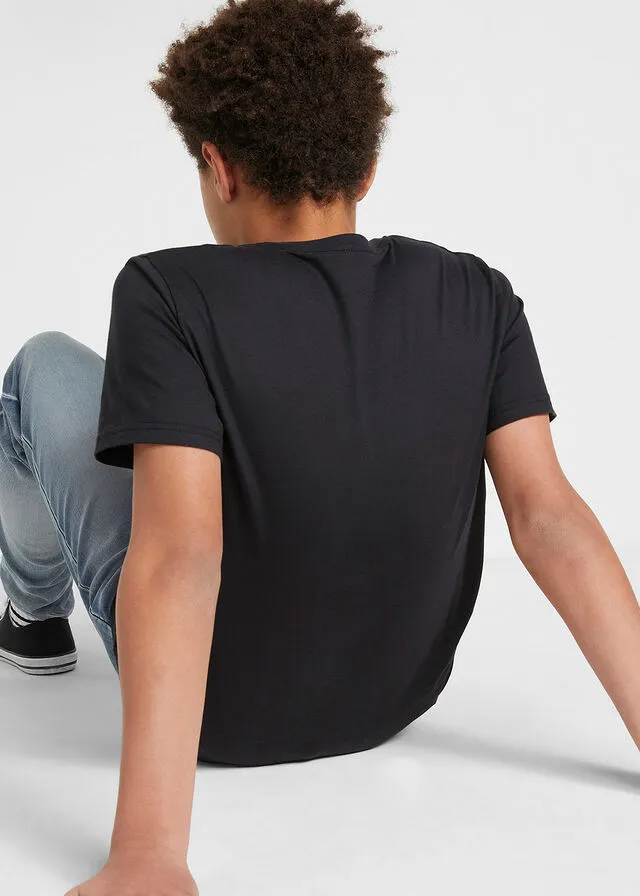 Camiseta para niños Negro estampado