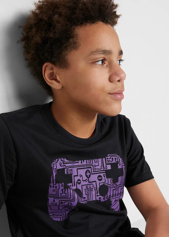 Camiseta para niños Negro estampado