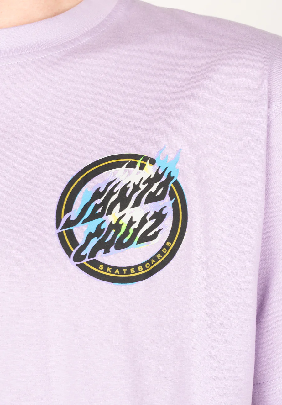 CAMISETA SANTA CRUZ SKATE UNISEX MANGA CORTA HOLO FLAMED DOT SSHIRT (LAVENDER)REFSCA TEE 8790 LILA
