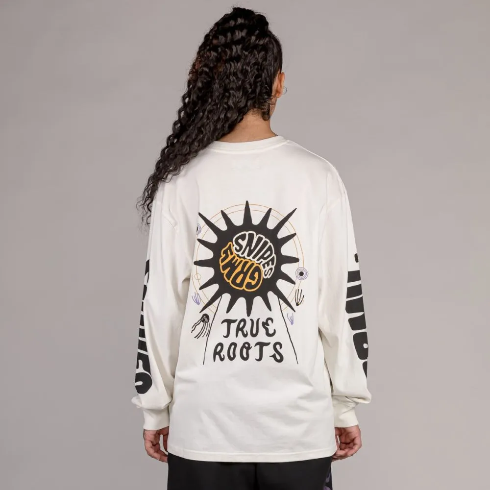 CAMISETA UNISEX DE MANGA LARGA GRIMEY "SNIPES X GRIMEY TRUE ROOTS"  WHITE | FALL 22