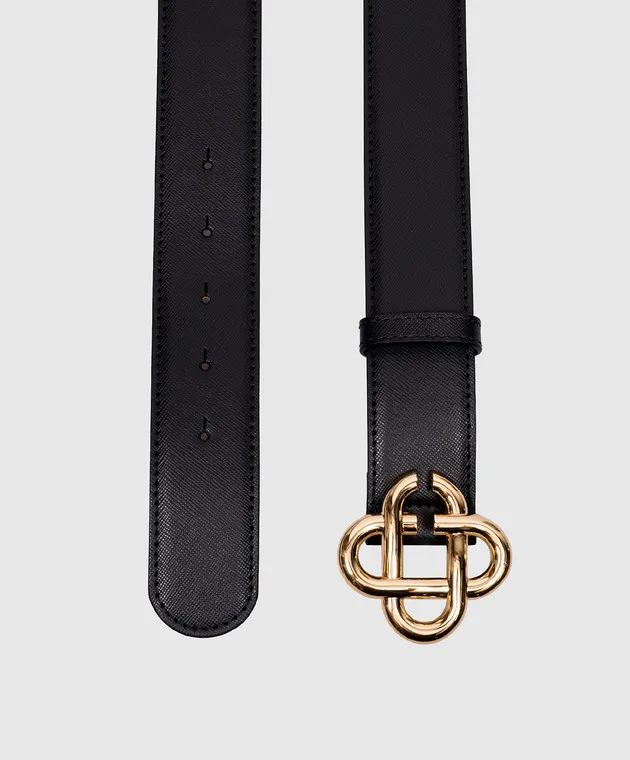 Casablanca Black leather strap with CC logo