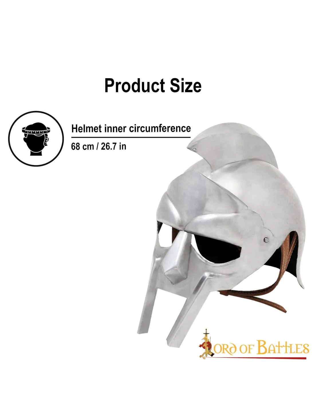 Casco histórico Fierce Gladiador, acero dulce