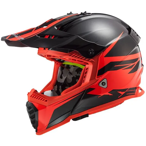 Casco LS2 Fast Evo Roar Matt Black Red MX437 