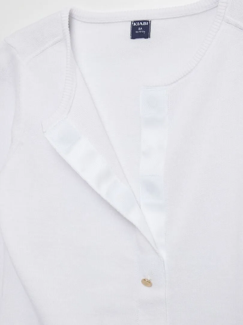 CHAQUETA LISA CON AUTOMáTICOS IMANTADOS  SO EASY  BLANCO